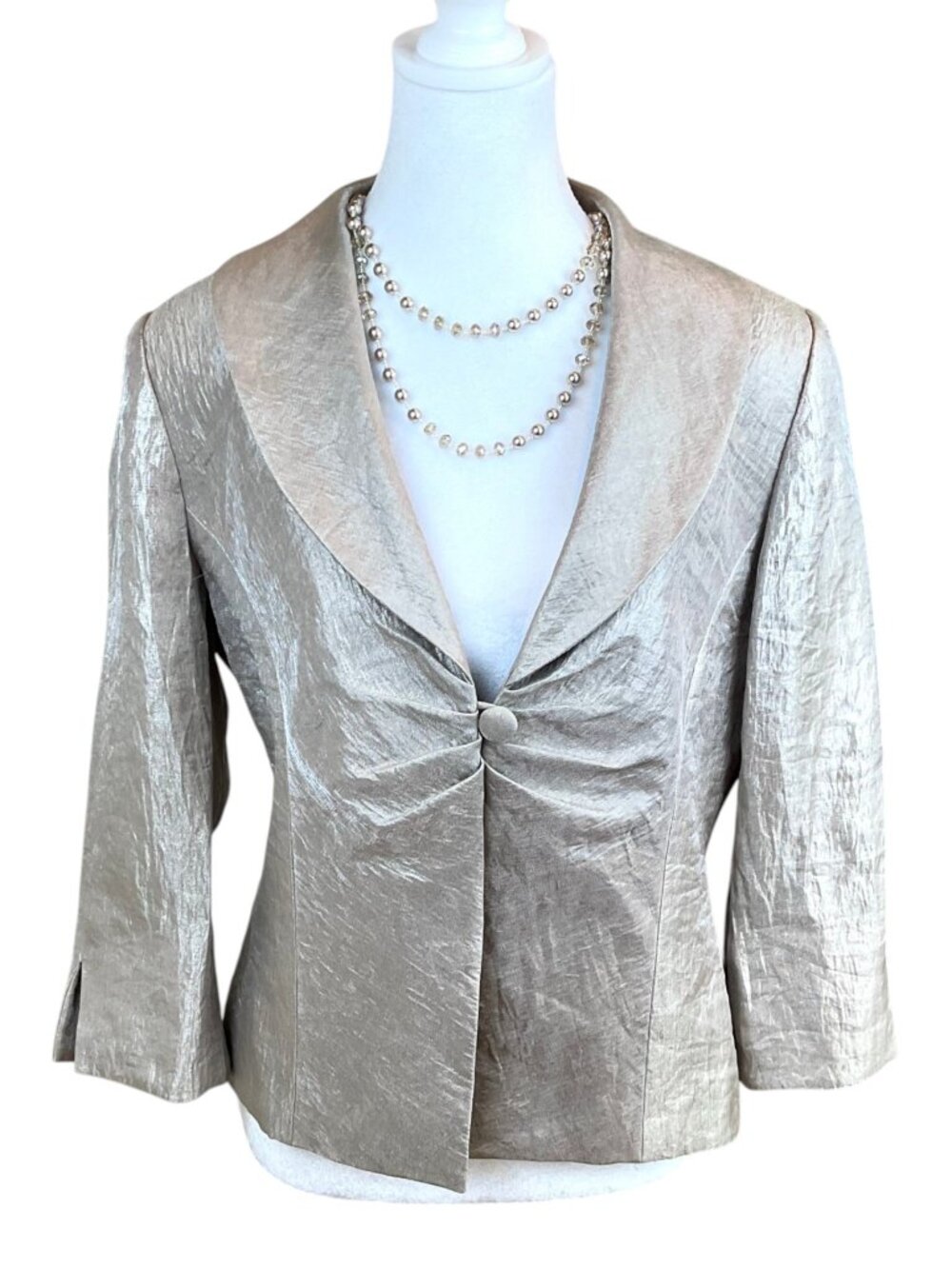 Jessica Howard Blazer Shimmery Champagne Vintage (12) - Picture 1 of 8